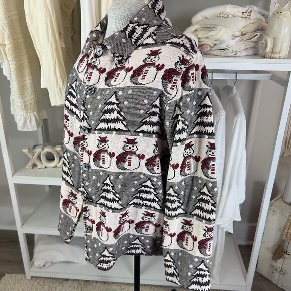 Breckenridge Woman Plus sz. 2X Snowman Jacket 100% cotton festive unique #SI-806 - Picture 5 of 11